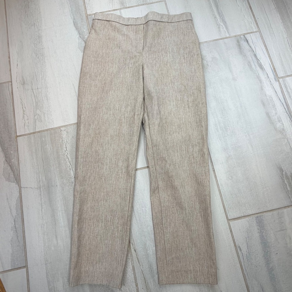 Theory Treeca Pull-On Byron Ponte Beige Slim Ankle Pants 6 O0172011